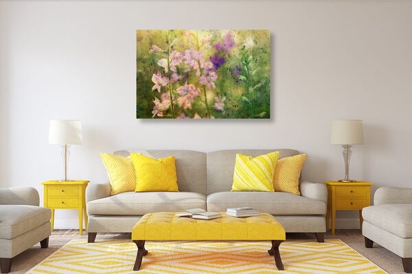 Quadro su tela – Disegno acquerellato di piante di montagna