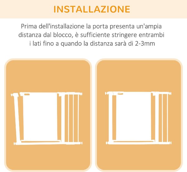 AllMyPets Cancelletto per Cani Estensibile a Pressione con Chiusura Automatica per Spazi da 75-103cm Bianco - 144V01WT-D06