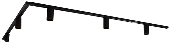 Sistema di illuminazione a binario moderno con 5 faretti neri monofase GU10 50 mm - Iconic Ruby