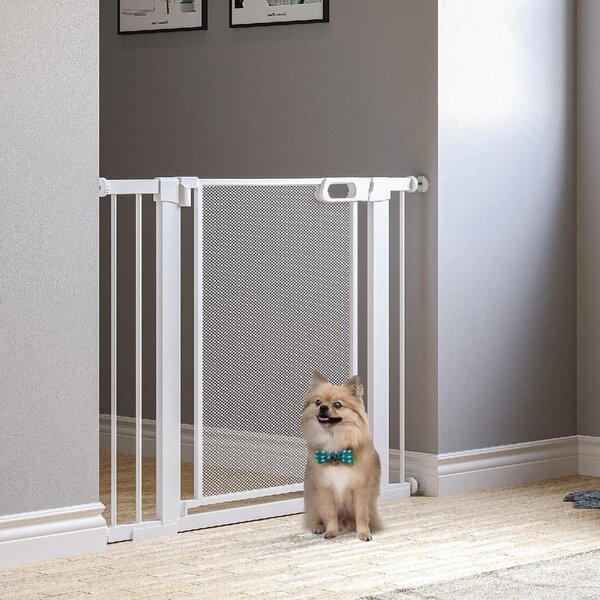 AllMyPets Cancelletto per Cani Estensibile a Pressione con Chiusura Automatica per Spazi da 75-103cm Bianco - 144V01WT-D06