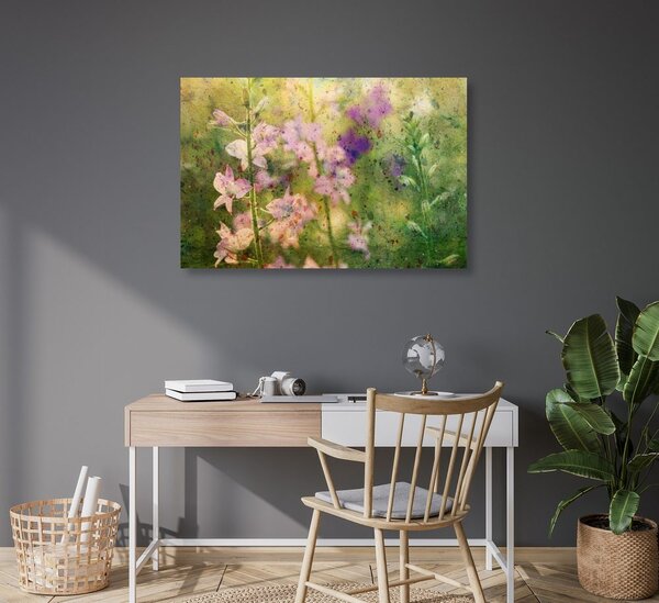 Quadro su tela – Disegno acquerellato di piante di montagna