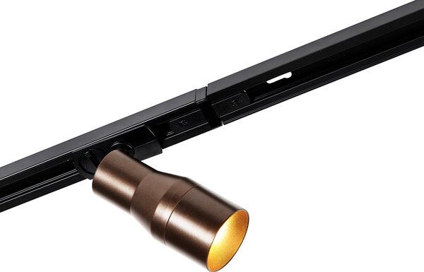 Sistema di illuminazione a binario moderno con 5 faretti bronzo scuro 1 fase - Iconic Kohua
