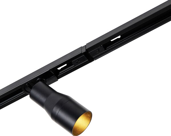 Sistema di illuminazione a binario moderno con 5 faretti neri monofase - Iconic Kohua
