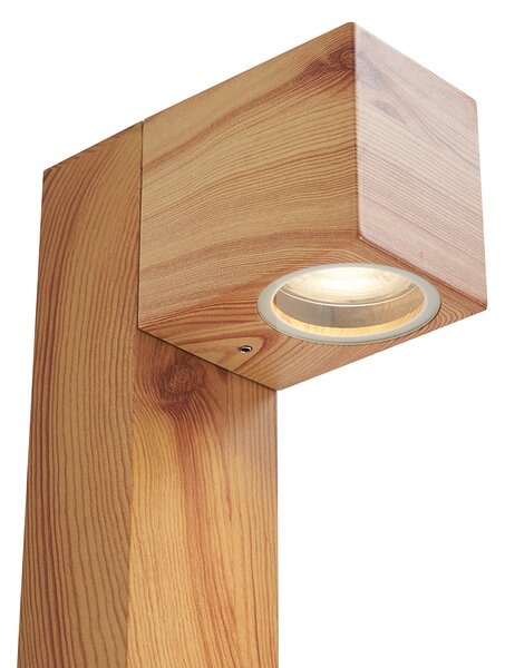 Lampada da esterno in alluminio con stampa legno, picchetto e pressacavo 65cm IP44 - Baleno
