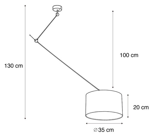 Lampada a Sospensione Nera con Paralume in Velluto Effetto Coccodrillo 35cm - Blitz
