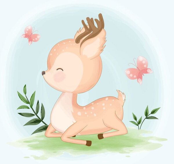 Stampa su tela – Cerbiatto adorabile