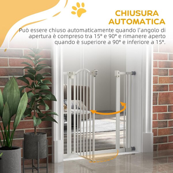 AllMyPets Cancelletto per Cani Estensibile con 2 Blocchi e Chiusura Automatica in Metallo e Plastica 74-87x78 cm colore Bianco - U5625WT