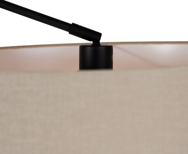 Lampada da terra nera con paralume marrone chiaro 50 cm regolabile - Editor
