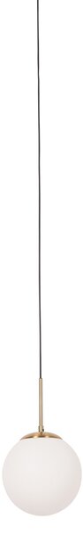 Lampada a sospensione Art Déco oro con vetro opale con adattatore per binario bianco monofase - Slimline Flore