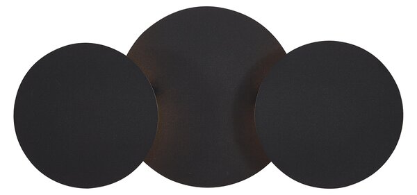 Lampada da parete moderna nera con LED dimmerabile a 3 livelli 3 luci - Sunrise