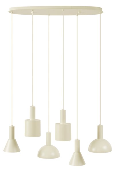 Lampada a sospensione scandinava color crema a 6 luci - Biles