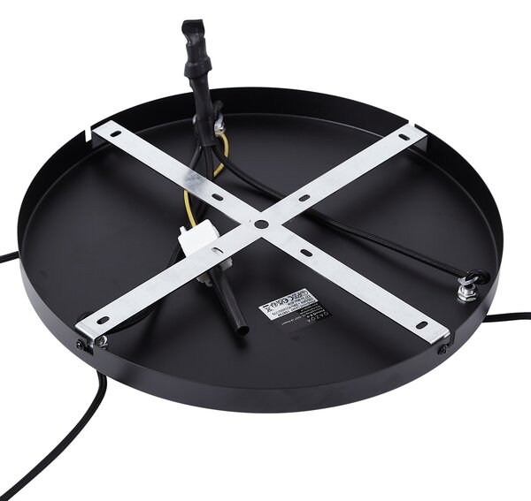 Lampada a sospensione retrò nera con vetro arancione a 3 luci - Denise