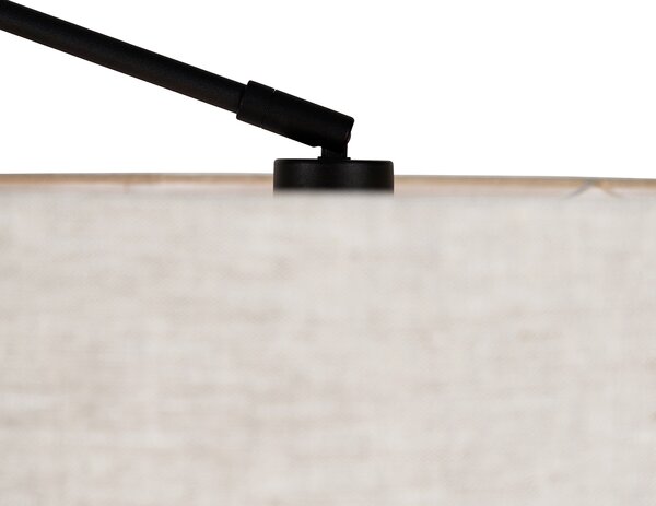 Lampada da terra nera con paralume grigio chiaro 50 cm regolabile - Editor