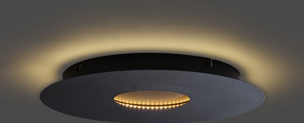 Plafoniera moderna nera 40cm con LED dimmerabile a 3 livelli - Morning