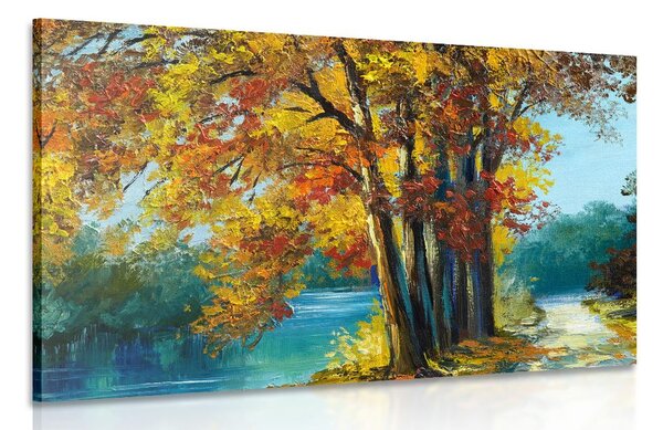 Stampa su tela – Alberi dipinti nei colori dell'autunno