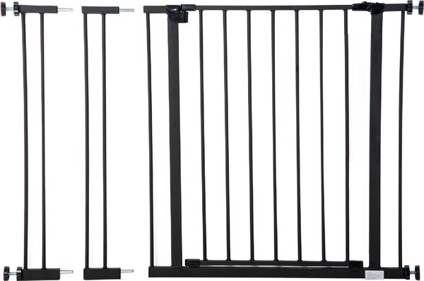 AllMyPets Cancelletto per Cani Estensibile con Viti e Ampia Apertura in Metallo e Plastica 76-107x76 cm colore Nero - A228BKAO10