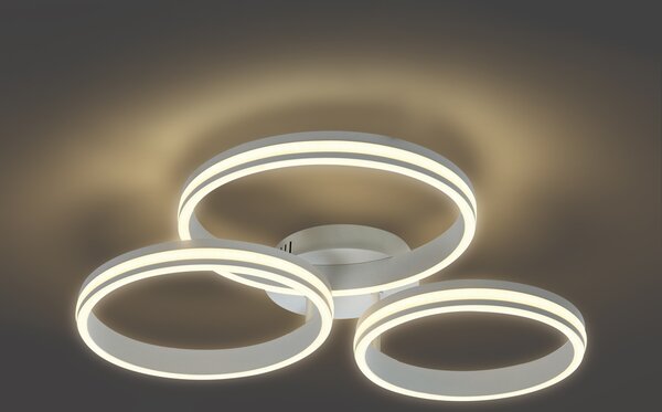 Plafoniera bianca con LED dimmerabile a 3 livelli 3 luci - Navara