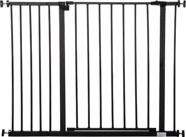 AllMyPets Cancelletto per Cani Estensibile con Viti e Ampia Apertura in Metallo e Plastica 76-107x76 cm colore Nero - A228BKAO10