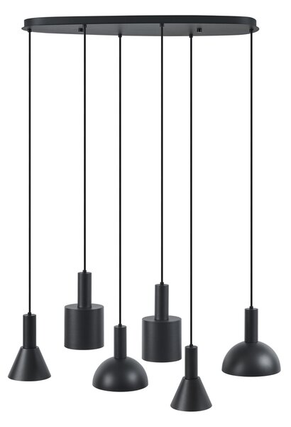 Lampada a sospensione moderna nera a 6 luci - Biles