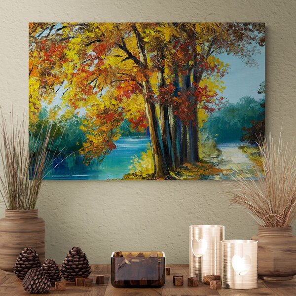 Stampa su tela – Alberi dipinti nei colori dell'autunno