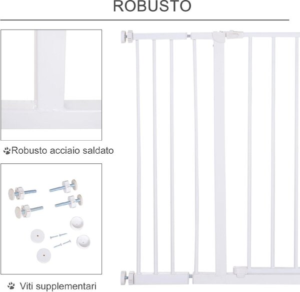 AllMyPets Cancelletto per Cani Estensibile da 72-107cm Montaggio a Pressione - D5655D