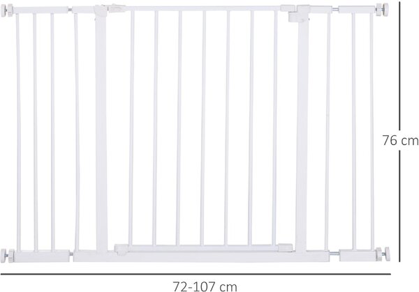 AllMyPets Cancelletto per Cani Estensibile da 72-107cm Montaggio a Pressione - D5655D