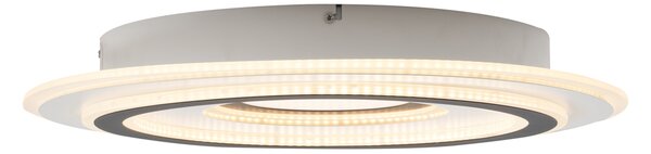Plafoniera di design bianca con cerchi grigio scuro con LED dimmerabile - Taylor