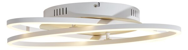 Plafoniera bianca con legno con LED dimmerabile a 3 livelli 2 luci - Kane