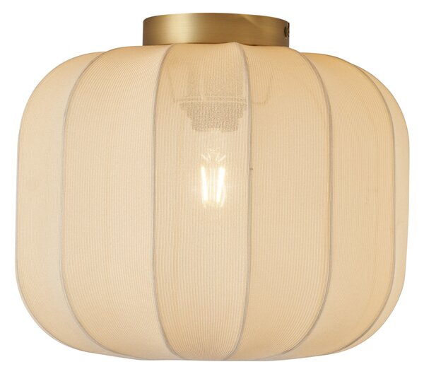 Plafoniera Japandi oro con paralume beige - Pluni