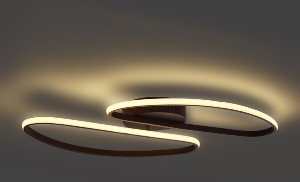 Plafoniera di design nero opaco 65 cm dimmerabile a 3 livelli 2 luci - Pepe