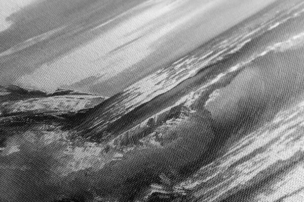 Stampa su tela – Mattina sul mare in bianco e nero