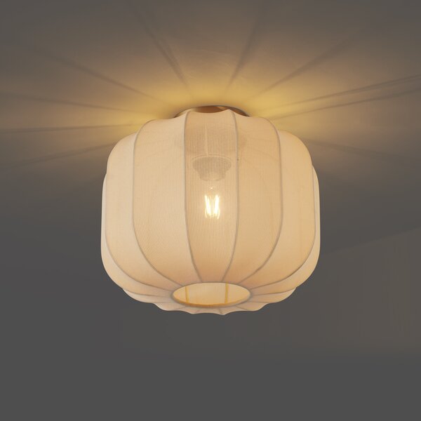 Plafoniera Japandi oro con paralume beige - Pluni