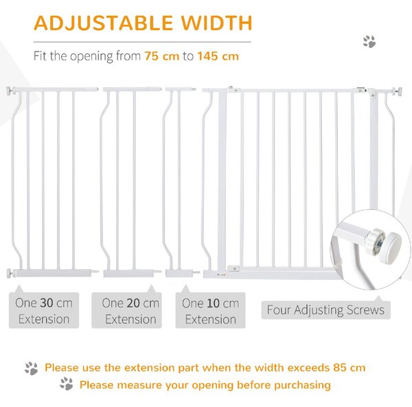 AllMyPets Cancelletto per Cani Estensibile da 75-145cm in Acciaio e ABS - 109V02D06