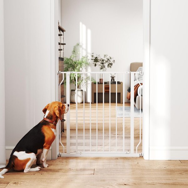 AllMyPets Cancelletto per Cani Estensibile e Regolabile per Scale e Porte in Acciaio e ABS 75-85x76 cm colore Bianco - W703WT