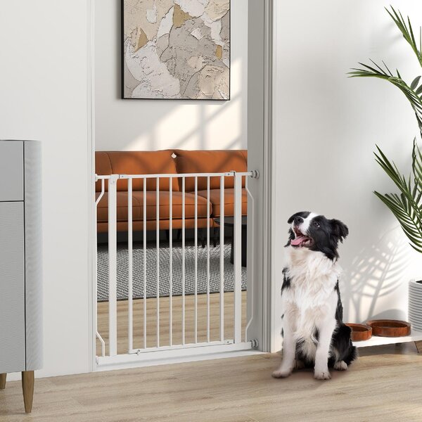 AllMyPets Cancelletto per Cani Estensibile e Regolabile per Scale e Porte in Acciaio e ABS 75-85x76 cm colore Bianco - W703WT