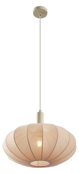 Lampada a sospensione Japandi beige con paralume in tessuto - Bida