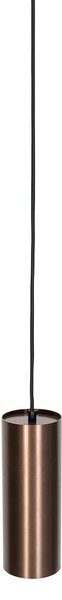 Lampada a sospensione di design bronzo scuro con adattatore per binario monofase - Iconic Tubo
