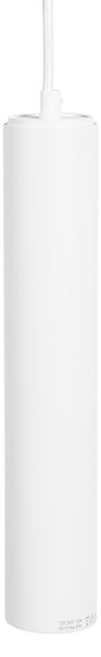 Lampada a sospensione di design bianca con adattatore per binario monofase - Slimline Tuba Small