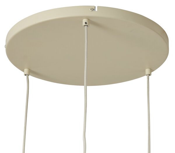 Lampada a sospensione Japandi beige con paralume in tessuto a 3 luci - Bida