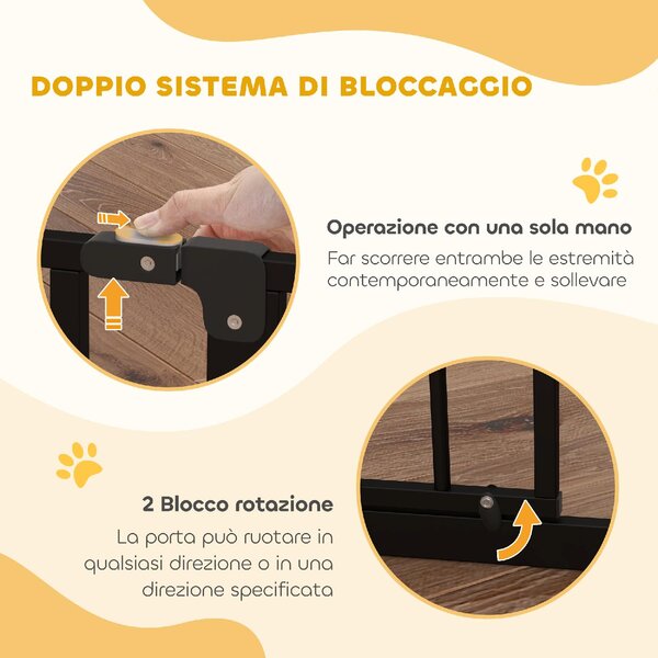 AllMyPets Cancelletto per Cani Estensibile e Regolabile per Scale e Porte, in Acciaio e ABS, 75-85x76 cm colore Nero - L3743BK