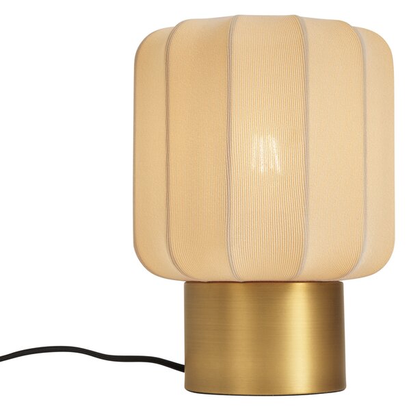 Lampada da tavolo Japandi oro con paralume beige - Pluni