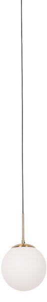 Lampada a sospensione Art Déco oro con vetro opale incl. adattatore per binario nero monofase - Iconic Flore