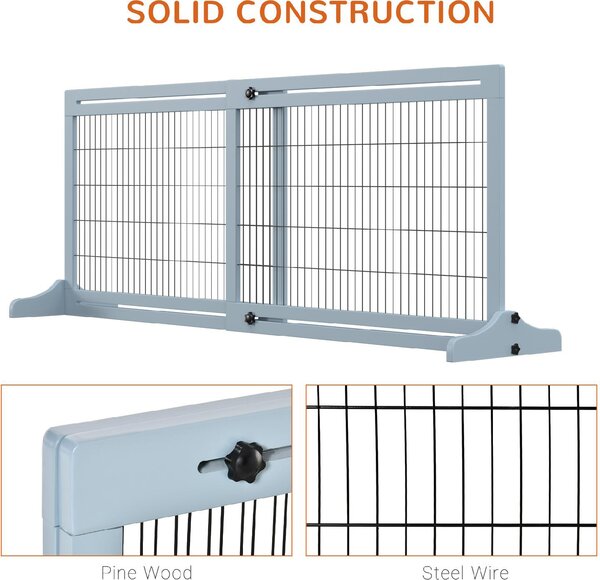 AllMyPets Cancelletto per Cani Estensibile in Legno e Acciaio da Interno 230x230x172 cm colore Blu - D0D038