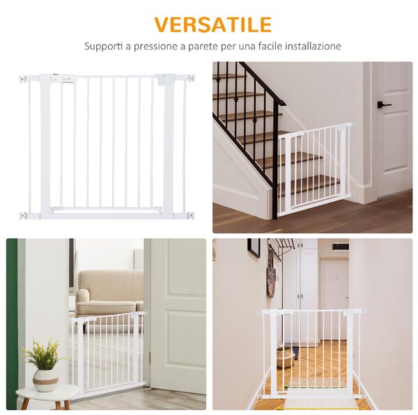 AllMyPets Cancelletto per Cani Fissaggio a Pressione Larghezza Regolabile 75-96cm