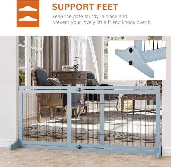 AllMyPets Cancelletto per Cani Estensibile in Legno e Acciaio da Interno 230x230x172 cm colore Blu - D0D038