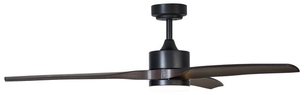 Ventilatore da soffitto nero con stampa legno 132 cm con LED dimmerabile con telecomando - Joly