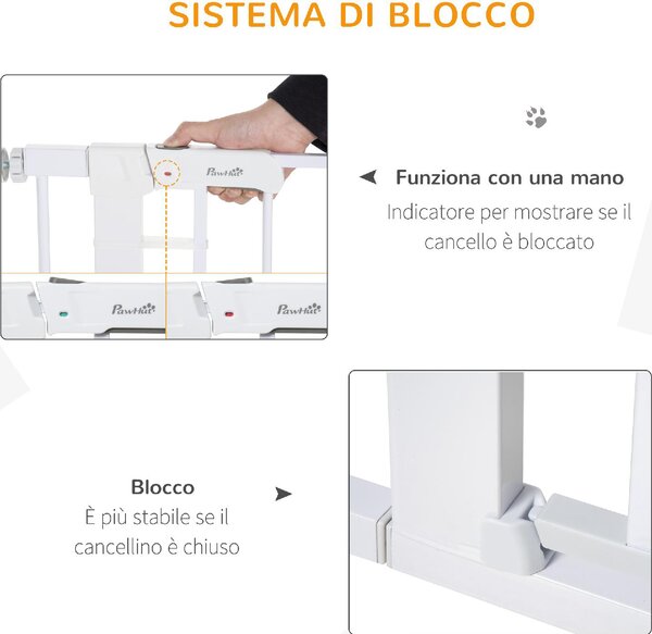 AllMyPets Cancelletto per Cani Fissaggio a Pressione Larghezza Regolabile 75-96cm
