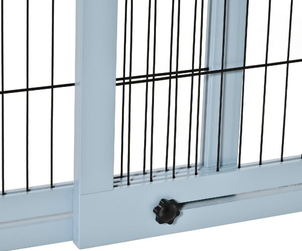 AllMyPets Cancelletto per Cani Estensibile in Legno e Acciaio da Interno 230x230x172 cm colore Blu - D0D038