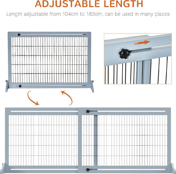 AllMyPets Cancelletto per Cani Estensibile in Legno e Acciaio da Interno 230x230x172 cm colore Blu - D0D038