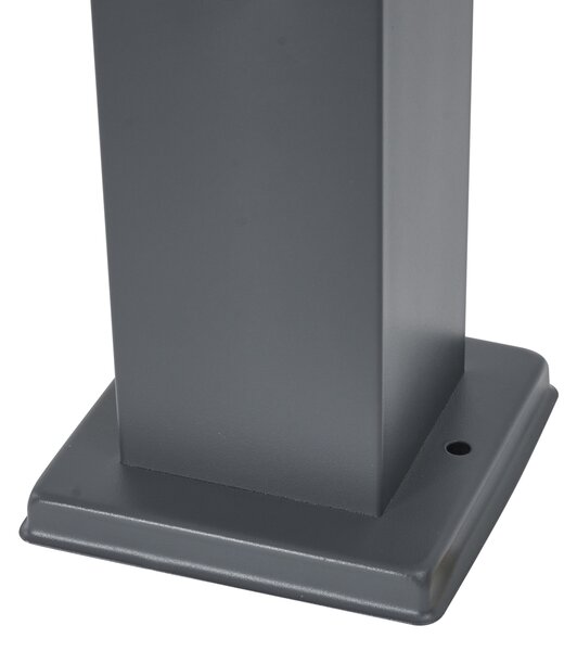 Lampada da esterno grigio scuro con vetro opale 45 cm IP44 con presa e sensore di movimento - Malios